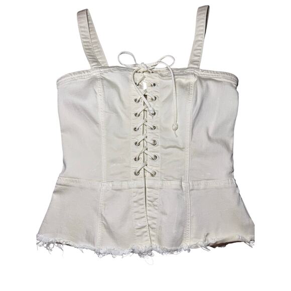 Reformation Lexi Corset Raw Edge Ivory Size 6 Top - Picture 1 of 11